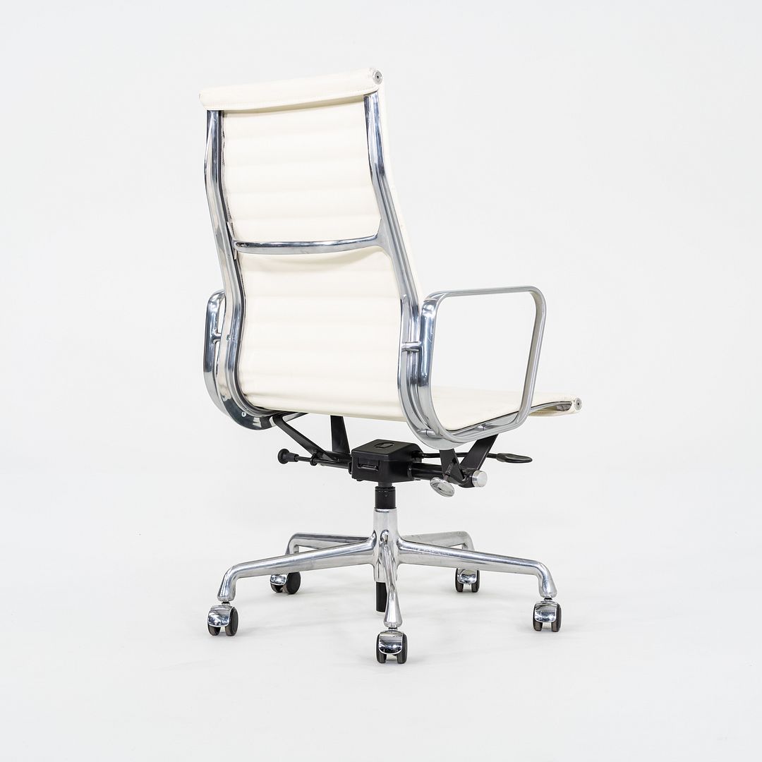 2015 Herman Miller Eames Aluminum Group Executive Desk Chair in White Leather