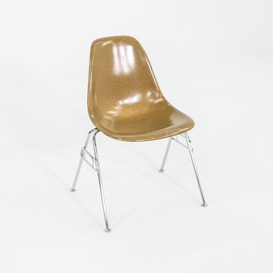 C. 2018 Set of Three Eames Modernica Stacking Side / Dining Chairs Dark Yellow