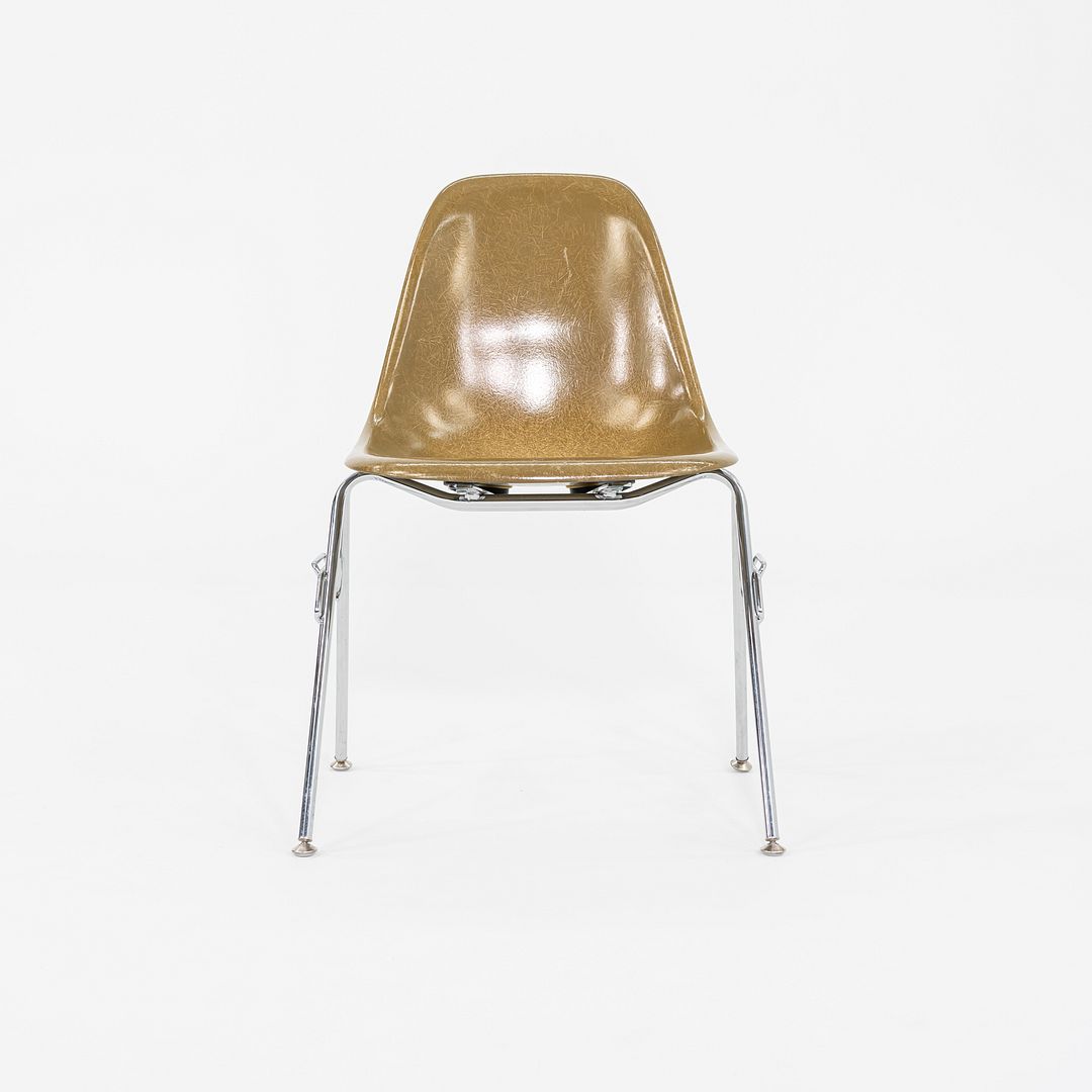C. 2018 Set of Three Eames Modernica Stacking Side / Dining Chairs Dark Yellow