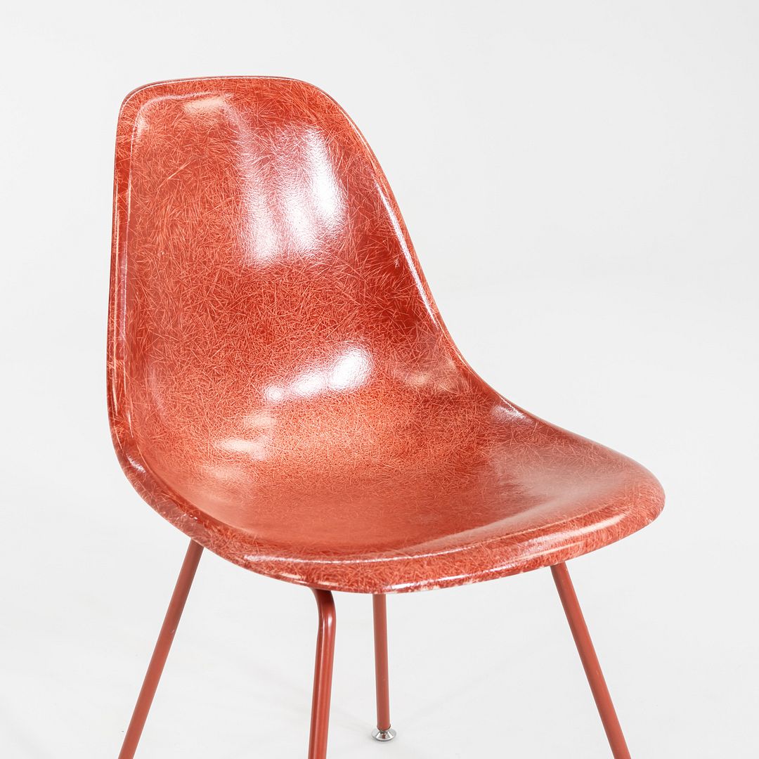 C. 2018 Set of Three Eames Modernica Side / Dining Chairs in Red Fiberglass