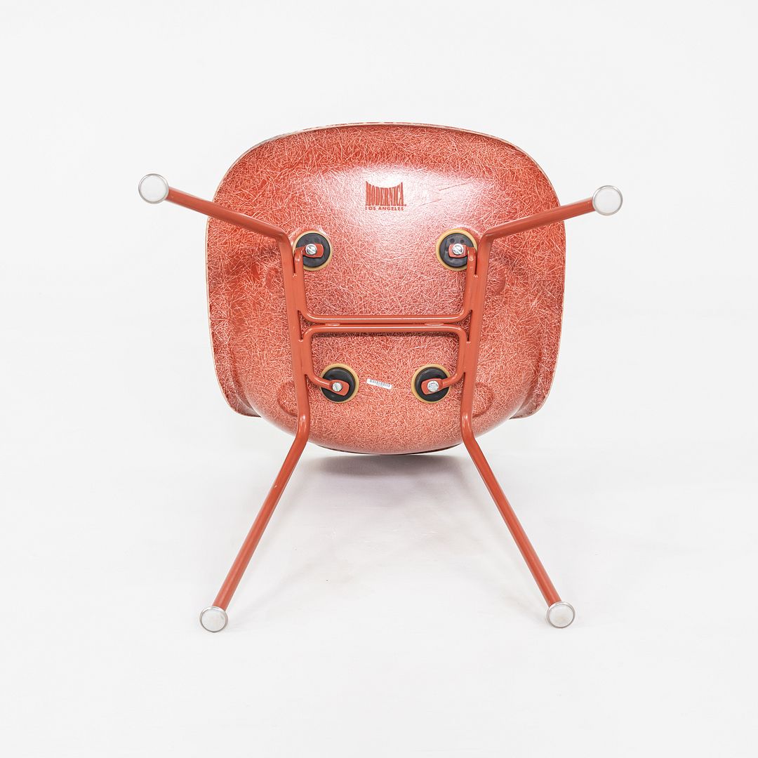 C. 2018 Set of Three Eames Modernica Side / Dining Chairs in Red Fiberglass