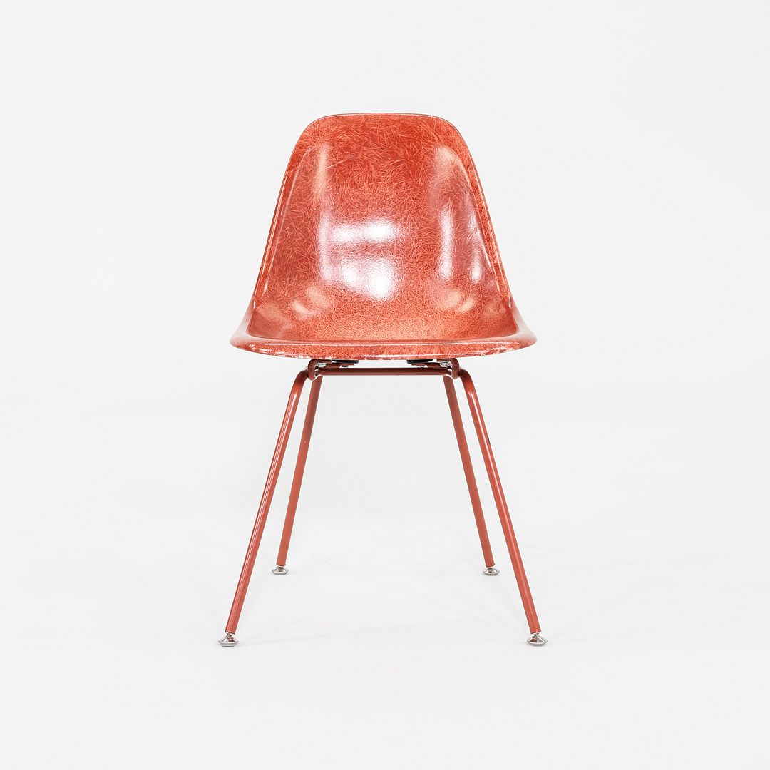 C. 2018 Set of Three Eames Modernica Side / Dining Chairs in Red Fiberglass