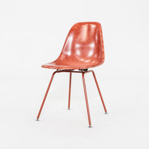 C. 2018 Set of Three Eames Modernica Side / Dining Chairs in Red Fiberglass