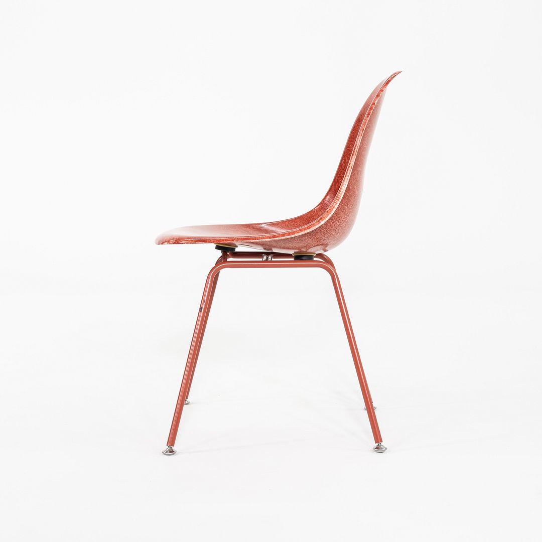 C. 2018 Set of Three Eames Modernica Side / Dining Chairs in Red Fiberglass
