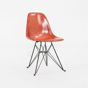 C. 2018 Eames Modernica Side / Dining Chair in Red Fiberglass with Eiffel Base