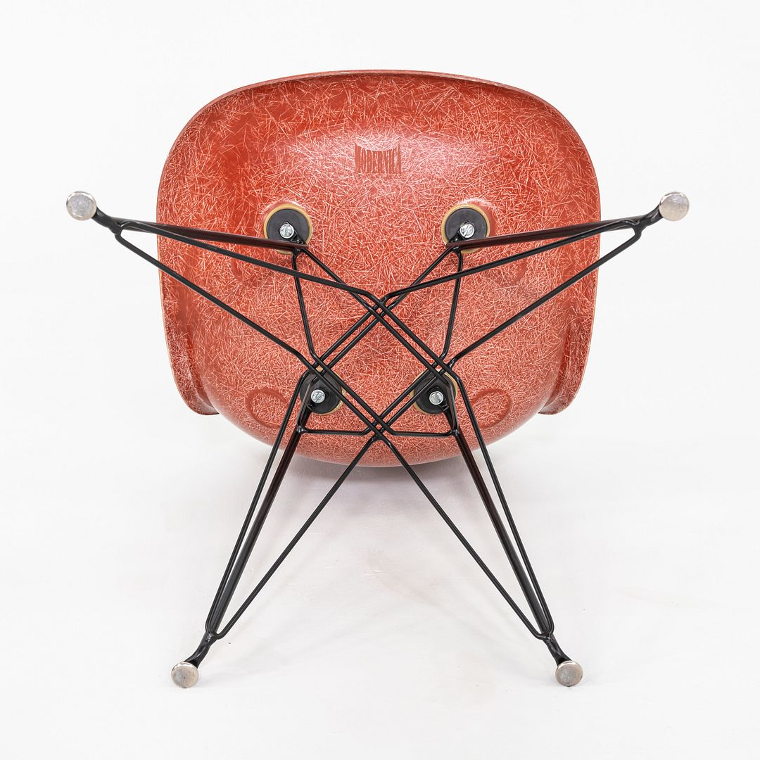 C. 2018 Eames Modernica Side / Dining Chair in Red Fiberglass with Eiffel Base