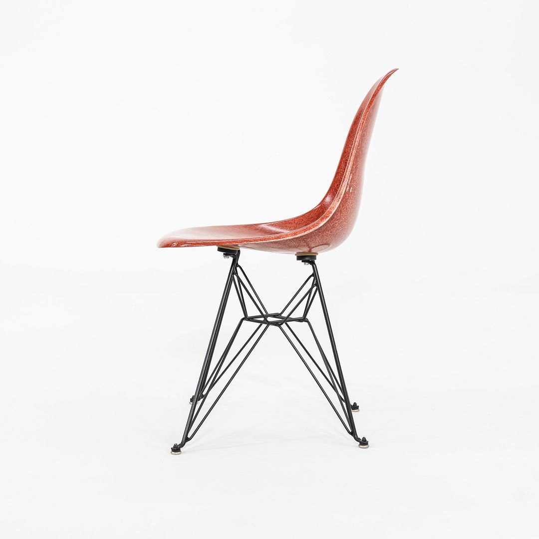C. 2018 Eames Modernica Side / Dining Chair in Red Fiberglass with Eiffel Base