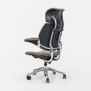 2010s Humanscale Freedom Executive Desk Chair Beige Leather & Polished Aluminum