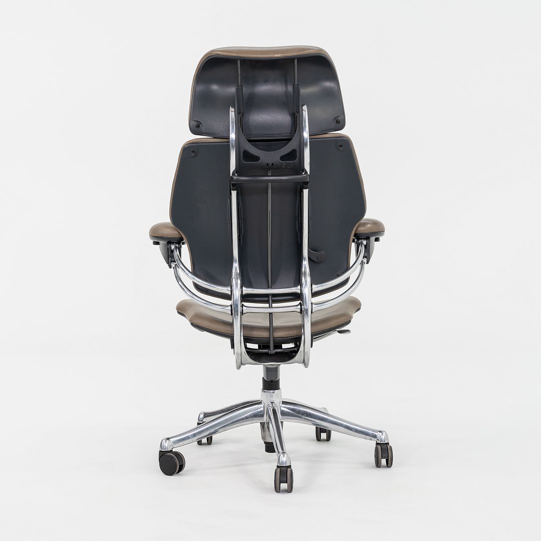 2010s Humanscale Freedom Executive Desk Chair Beige Leather & Polished Aluminum