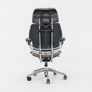 2010s Humanscale Freedom Executive Desk Chair Beige Leather & Polished Aluminum