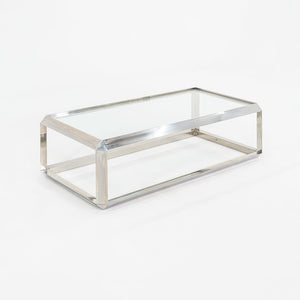 C. 1970s Saporiti Italia Chromed Steel Coffee Table with Glass Top