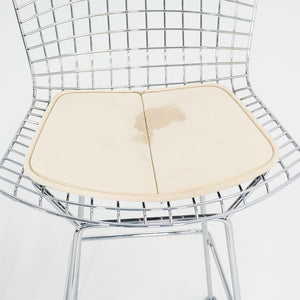 2011 Harry Bertoia for Knoll Chrome Bar Stools with Ivory Fabric Seat Pads 4x Available