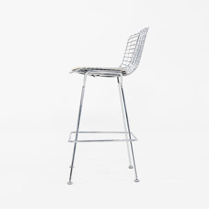 2011 Harry Bertoia for Knoll Chrome Bar Stools with Ivory Fabric Seat Pads 4x Available