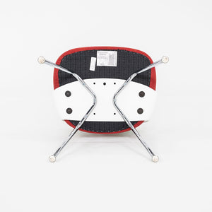2011 Eero Saarinen for Knoll Armless Executive Side / Dining Chairs in White with Red Fabric 1x Available