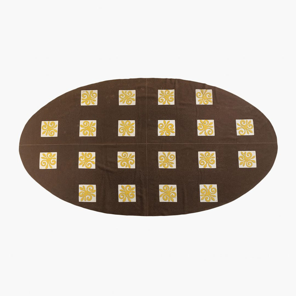 2005 Paola Lenti Rug Made in Italy 8 x 15 ft Oval in Brown and Yellow