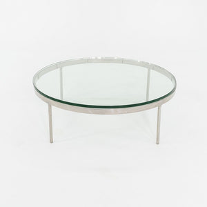 1990s Nicos Zographos Polished Stainless Steel and Glass Coffee Table TA.35.42G