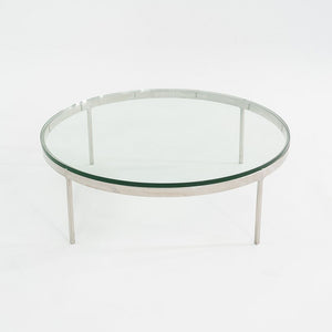 1990s Nicos Zographos Polished Stainless Steel and Glass Coffee Table TA.35.42G