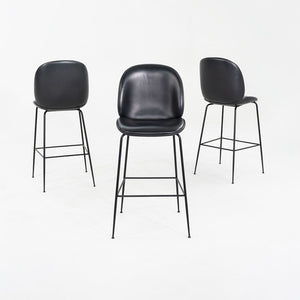 2010s GamFratesi for Gubi Beetle Bar Stools in Black Leather 8x Available