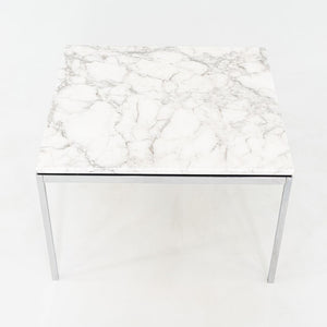 2013 Florence Knoll Coffee / End Table Polished Arabescato Marble Top 29x29x19