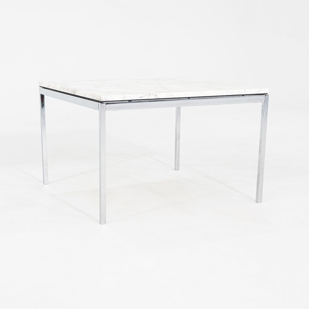 2013 Florence Knoll Coffee / End Table Polished Arabescato Marble Top 29x29x19