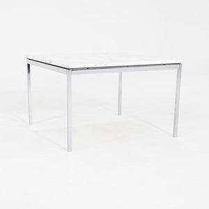 2013 Florence Knoll Coffee / End Table Polished Arabescato Marble Top 29x29x19