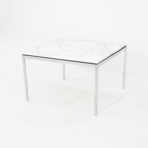 2013 Florence Knoll Coffee / End Table Polished Arabescato Marble Top 29x29x19