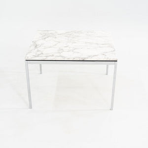 2013 Florence Knoll Coffee / End Table Polished Arabescato Marble Top 29x29x19