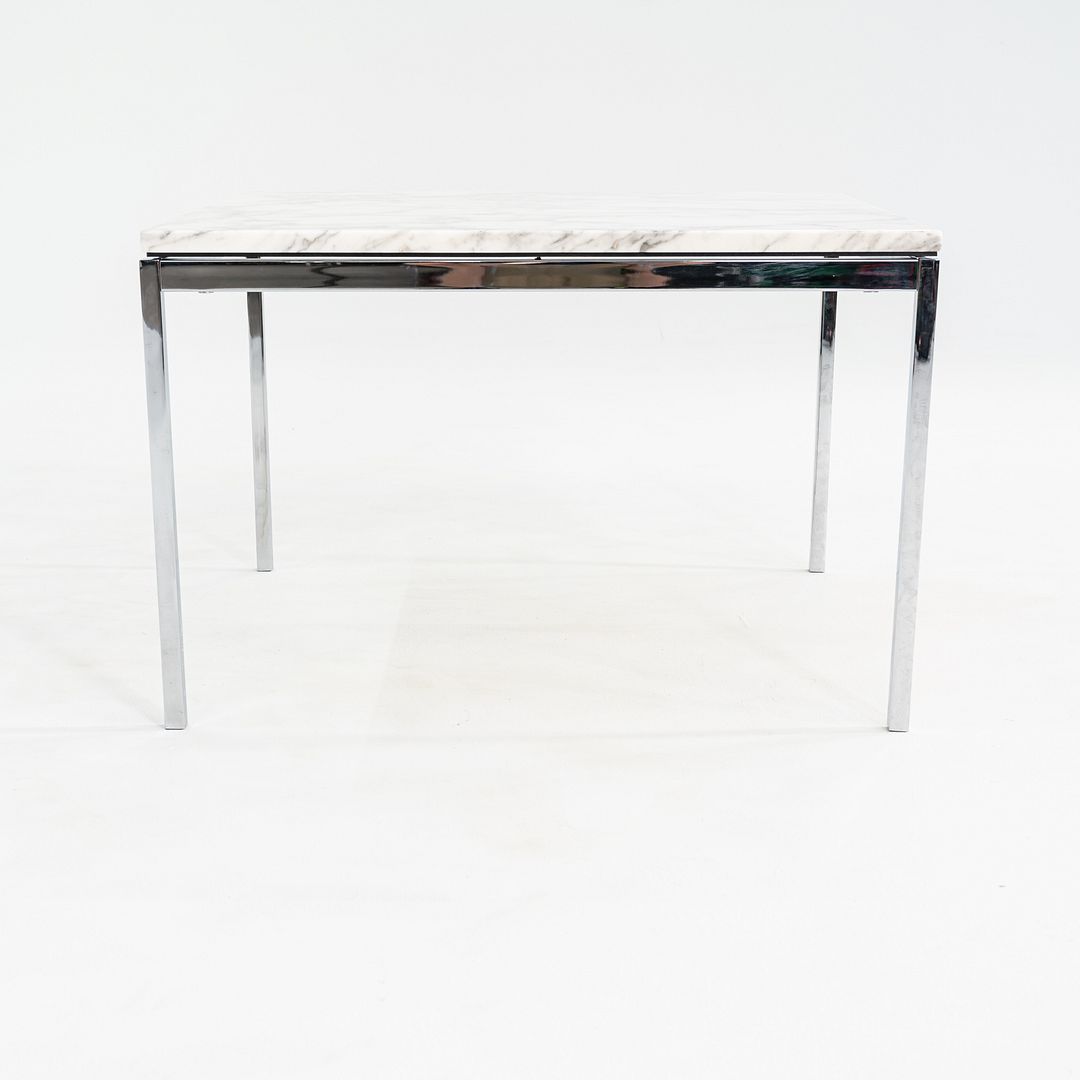 2013 Florence Knoll Coffee / End Table Polished Arabescato Marble Top 29x29x19