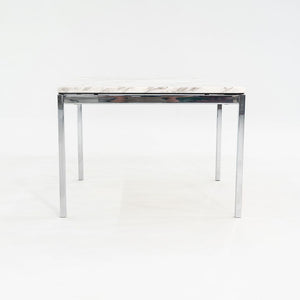 2010s Florence Knoll End Table with Polished Arabescato Marble Top 23x23x17