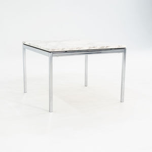 2010s Florence Knoll End Table with Polished Arabescato Marble Top 23x23x17