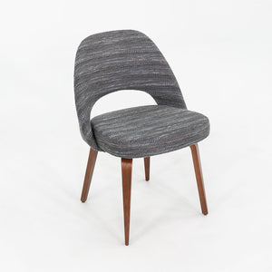 SOLD 2022 Set of Five Eero Saarinen for Knoll Armless Executive Dining Chairs in Rivington Fabric