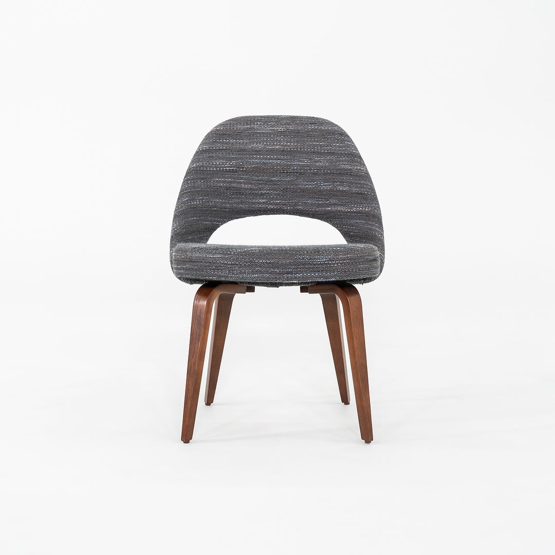 SOLD 2022 Set of Five Eero Saarinen for Knoll Armless Executive Dining Chairs in Rivington Fabric