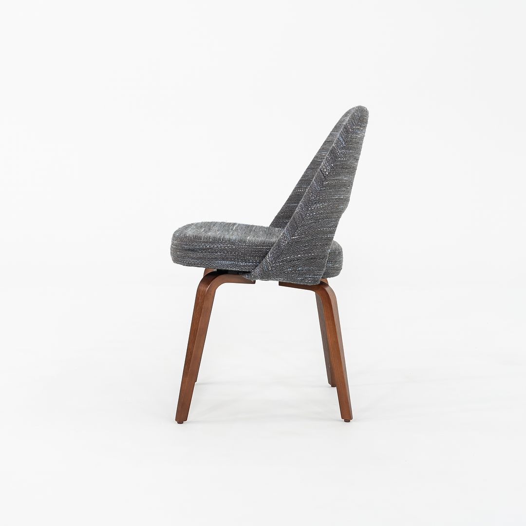 SOLD 2022 Set of Five Eero Saarinen for Knoll Armless Executive Dining Chairs in Rivington Fabric