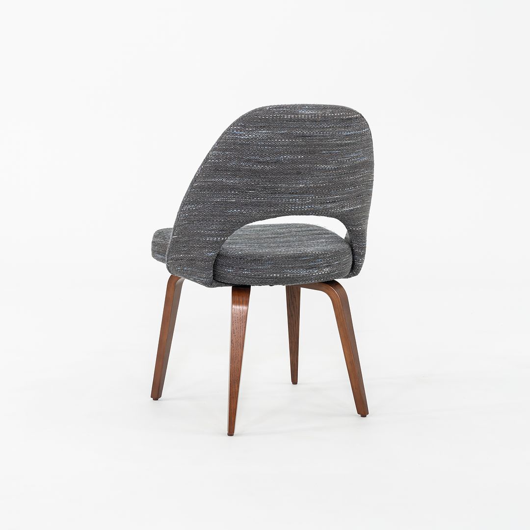 SOLD 2022 Set of Five Eero Saarinen for Knoll Armless Executive Dining Chairs in Rivington Fabric