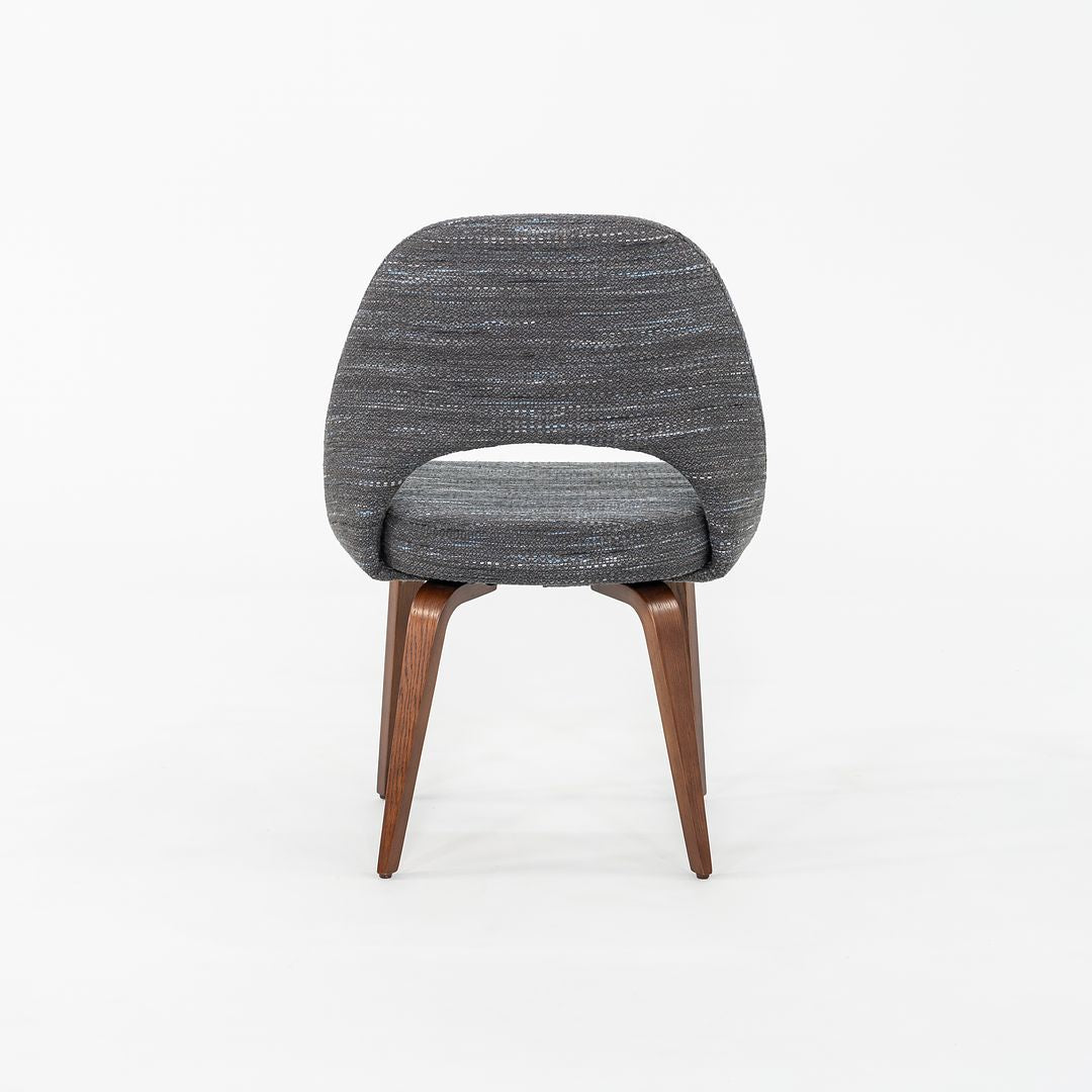 SOLD 2022 Set of Five Eero Saarinen for Knoll Armless Executive Dining Chairs in Rivington Fabric