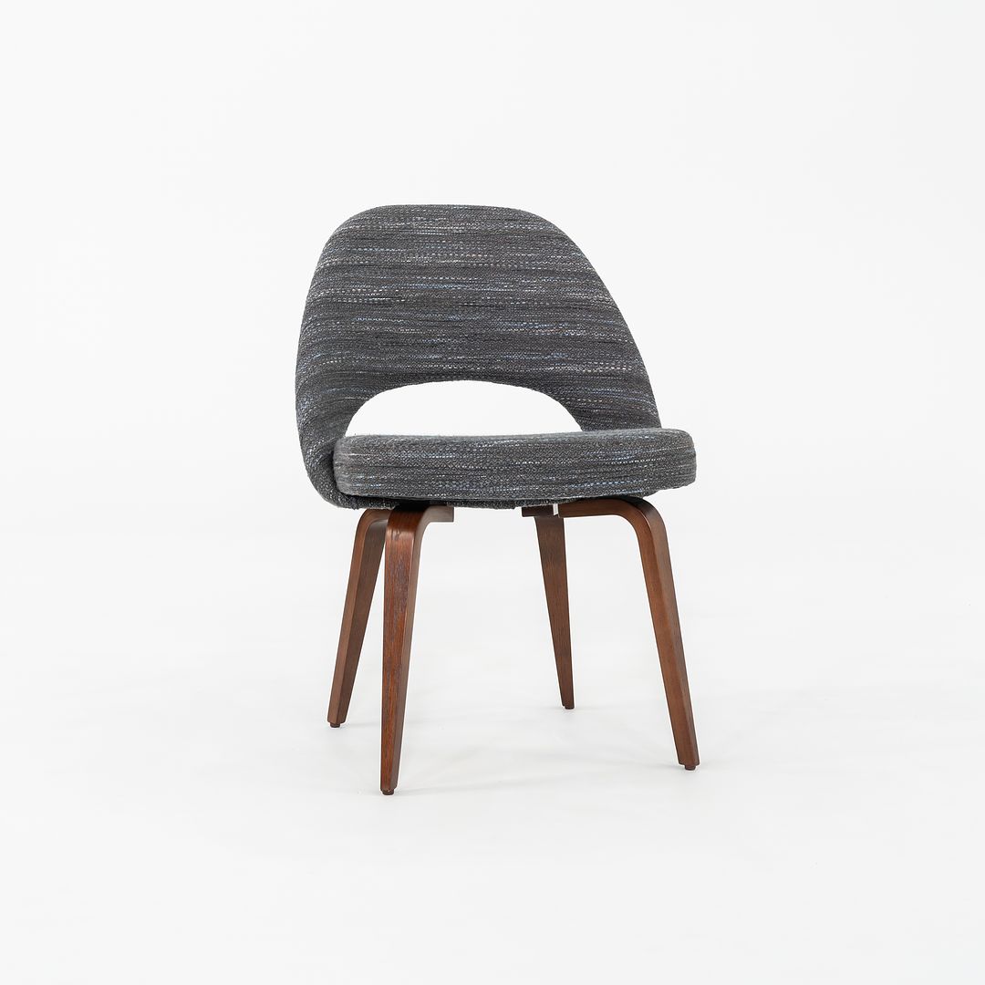 SOLD 2022 Set of Five Eero Saarinen for Knoll Armless Executive Dining Chairs in Rivington Fabric