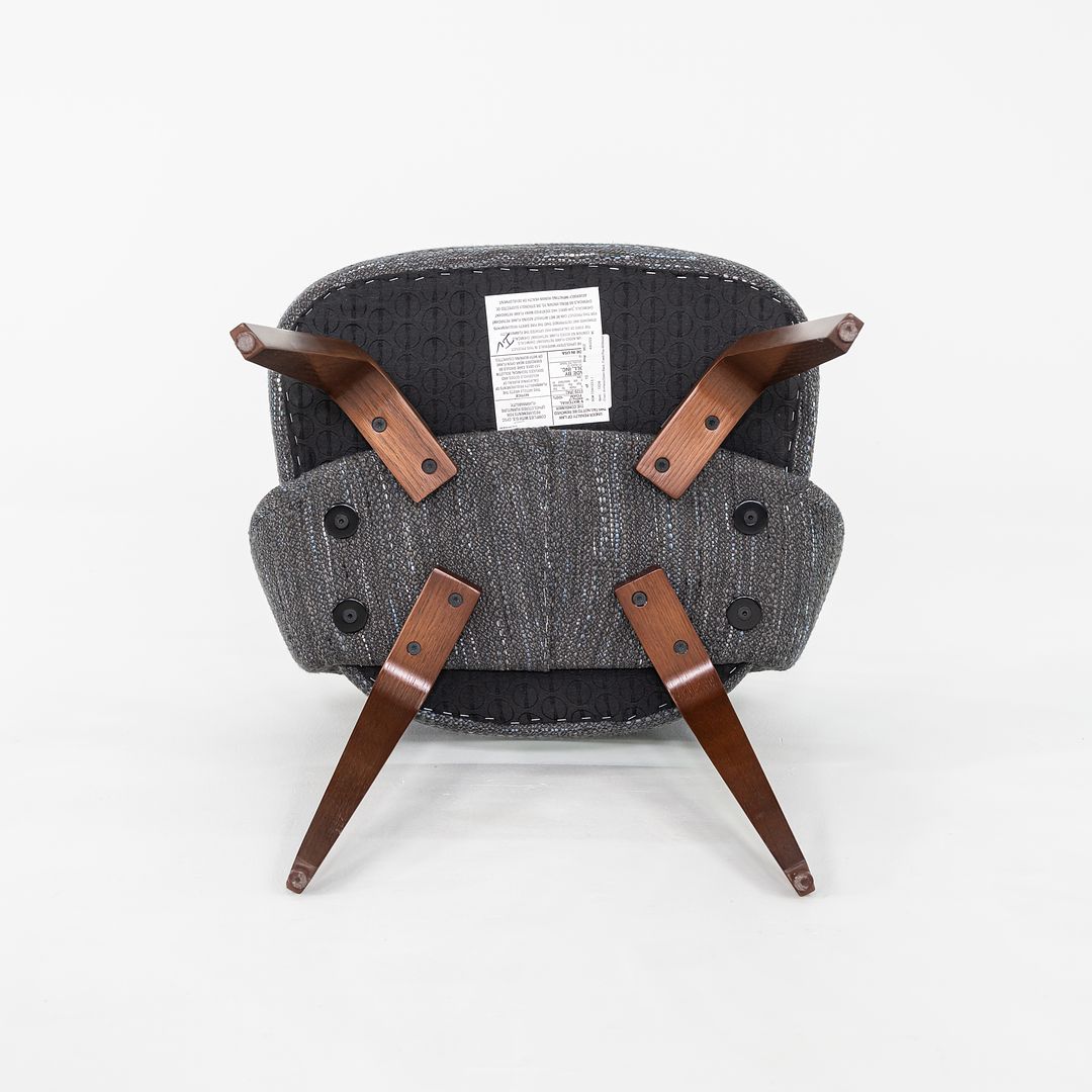 SOLD 2022 Set of Five Eero Saarinen for Knoll Armless Executive Dining Chairs in Rivington Fabric