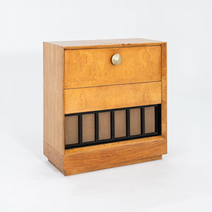 C. 1941 Gilbert Rohde for Herman Miller Paldao Burled Acacia Speaker Cabinet