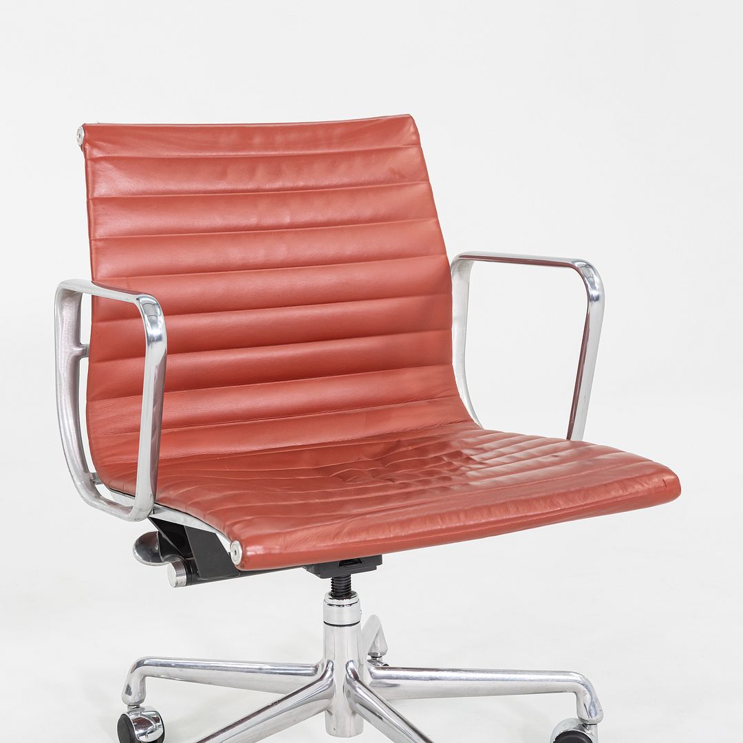 2008 Herman Miller Eames Aluminum Group Desk Chair in Red Leather w/ Manual Lift