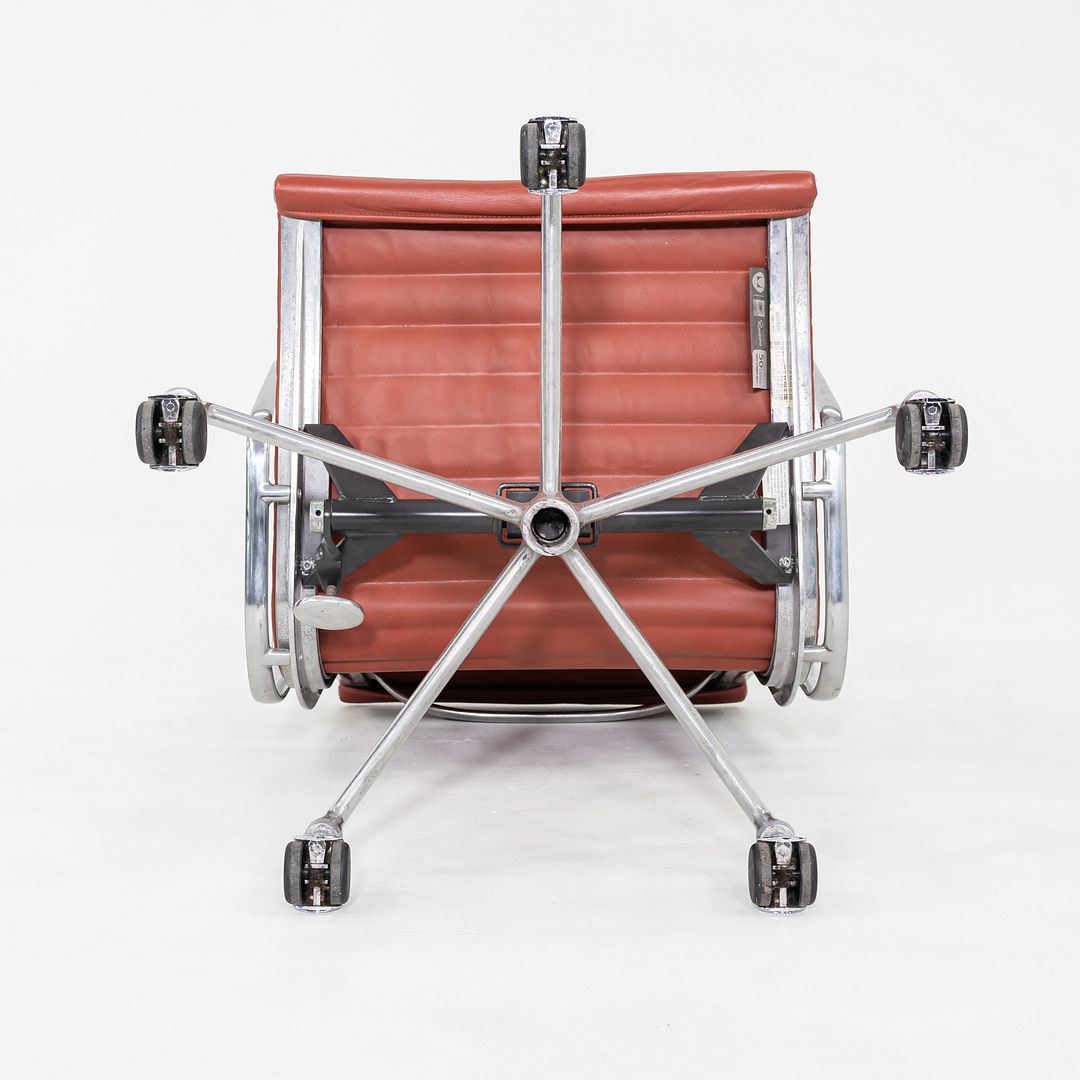 2008 Herman Miller Eames Aluminum Group Desk Chair in Red Leather w/ Manual Lift