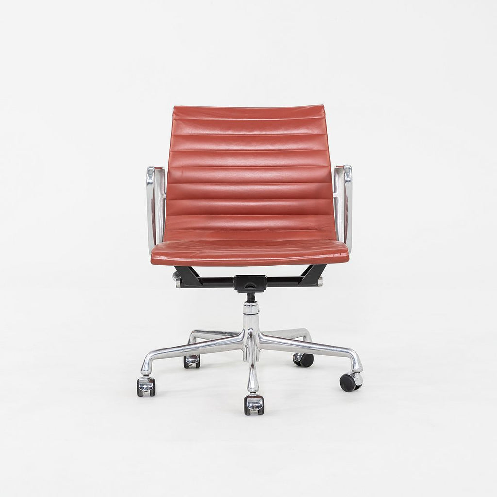 2008 Herman Miller Eames Aluminum Group Desk Chair in Red Leather w/ Manual Lift