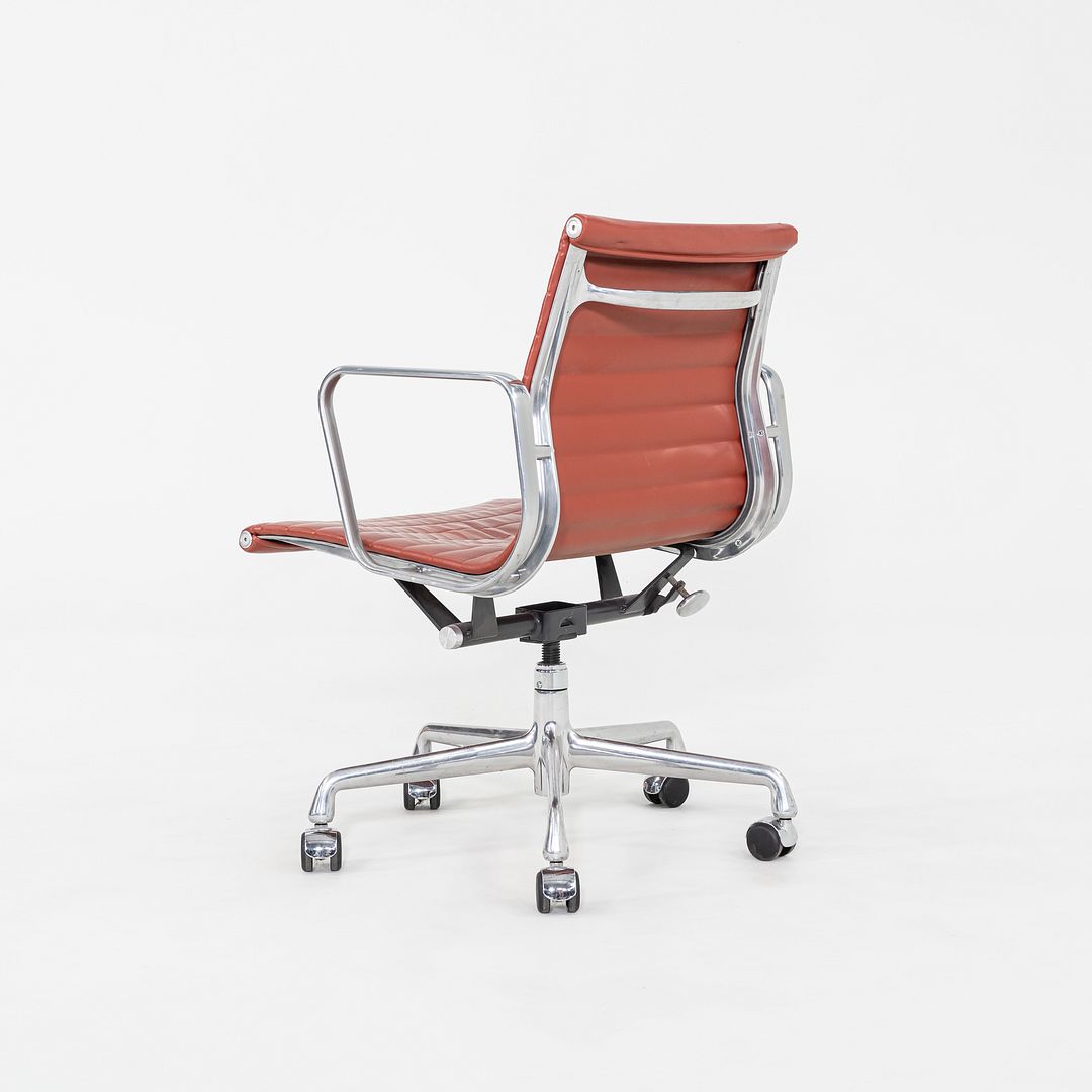 2008 Herman Miller Eames Aluminum Group Desk Chair in Red Leather w/ Manual Lift