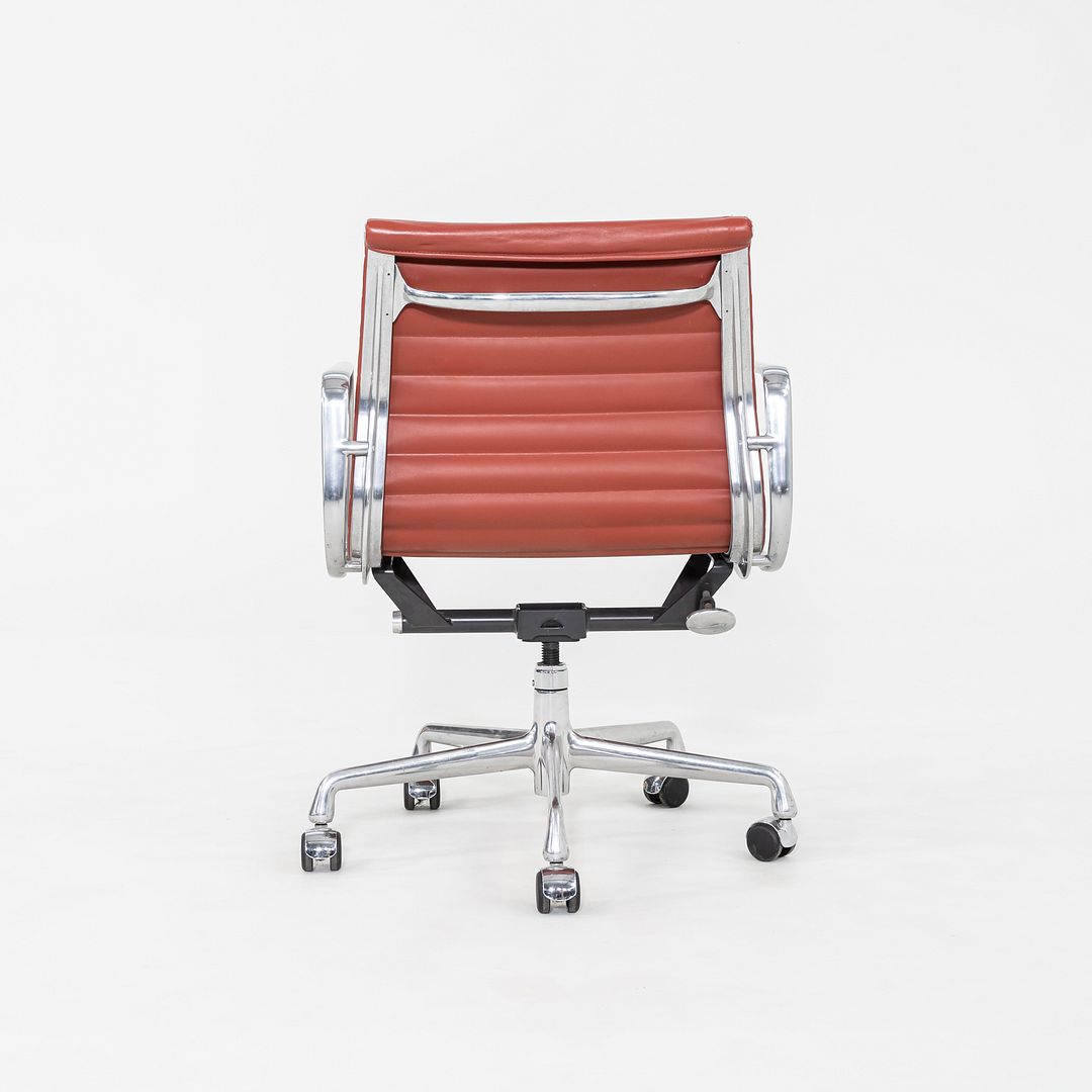 2008 Herman Miller Eames Aluminum Group Desk Chair in Red Leather w/ Manual Lift