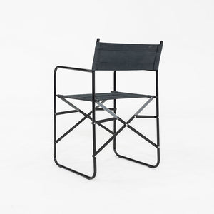 2000s Pair of Modern Folding Director's Chairs in Black with Canvas Upholstery