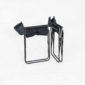 2000s Pair of Modern Folding Director's Chairs in Black with Canvas Upholstery