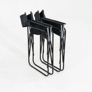 2000s Pair of Modern Folding Director's Chairs in Black with Canvas Upholstery