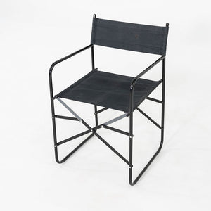 2000s Pair of Modern Folding Director's Chairs in Black with Canvas Upholstery