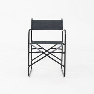 2000s Pair of Modern Folding Director's Chairs in Black with Canvas Upholstery