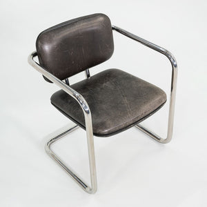 1980s Charles Pfister Metropolitan Furniture Halston Armchair in Stainless Steel