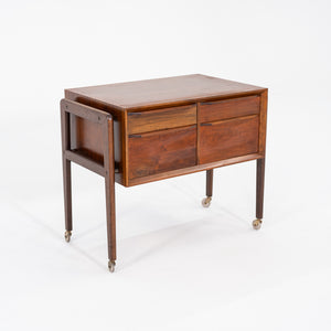 1960s Arne Vodder Rolling Cabinet or Sewing Chest in Teak 17 x 28 x 23 inches